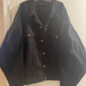 Fear of God Essentials black denim jacket